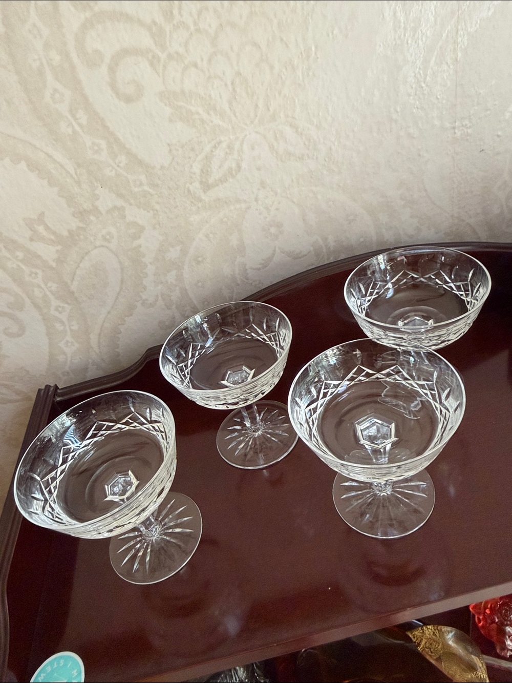 Vintage Waterford Crystal Coupe Dessert Glasses - Clear (Set of 4)